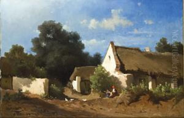 Falu Szele Oil Painting by August Schaeffer von Wienwald