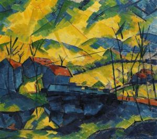 Landschaft Oil Painting by Fritz Schaefler