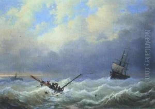 Schiffbruch Oil Painting by Hendrik Adolf Schaep