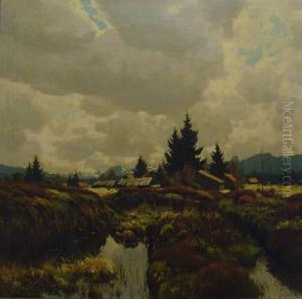 Dachauermoos Oil Painting by Karl Schaette