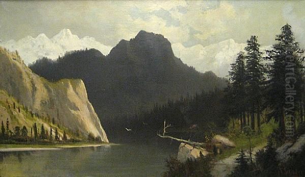 Bear Lake In The Wasatch Mountains, Utah Oil Painting by Frederick Ferdinand Schafer