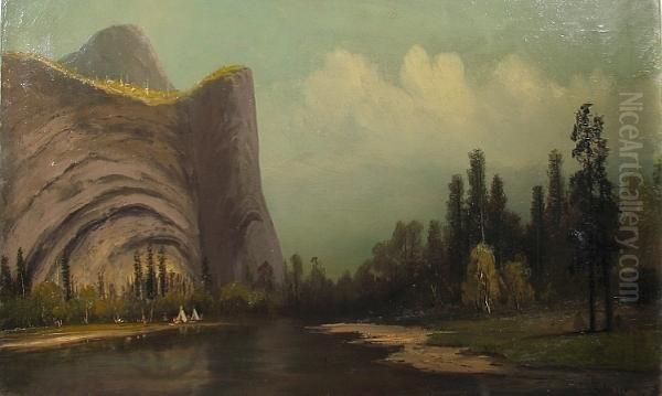 North Dome And Royal Arches, Yosemite Valley Oil Painting by Frederick Ferdinand Schafer