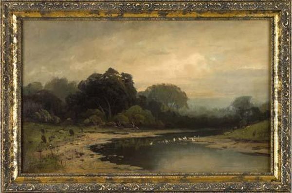 Onmerced River Cala Oil Painting by Frederick Ferdinand Schafer