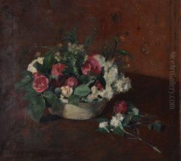 Rosesand Carnations Oil Painting by Henry Schafer