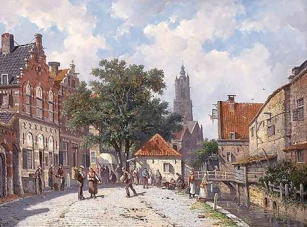 Amsterdam Oil Painting by Adrianus Eversen