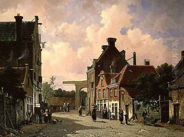 Pearn Street, Amsterdam Oil Painting by Adrianus Eversen