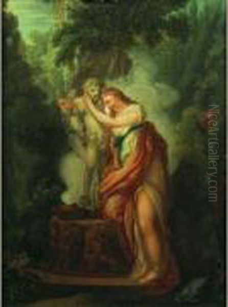 Psyche Et L'amour Oil Painting by Jean-Frederic Schall