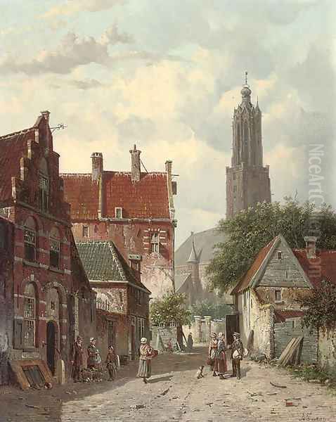 Amersfoort Oil Painting by Adrianus Eversen