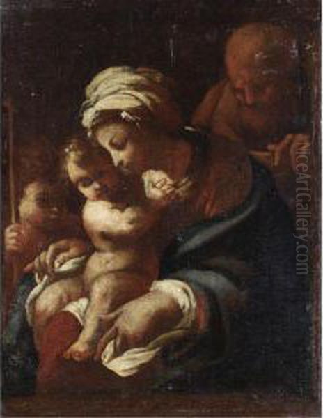 Sacra Famiglia Con San Giovannino Oil Painting by Bartolomeo Schedoni