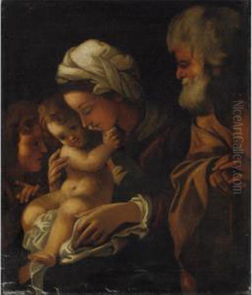 Sacra Famiglia Con San Giovannino Oil Painting by Bartolomeo Schedoni