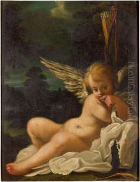 Cupid Oil Painting by Bartolomeo Schedoni