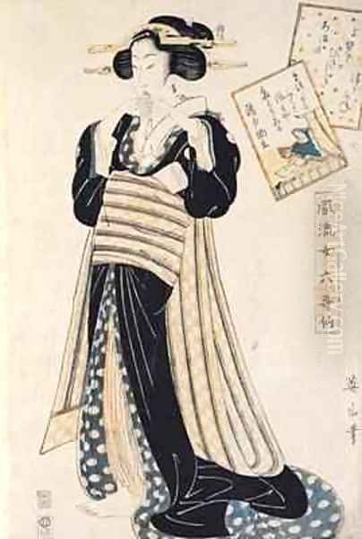 The Poet Sei Shonagon as a Courtesan Oil Painting by Kikukawa Eizan