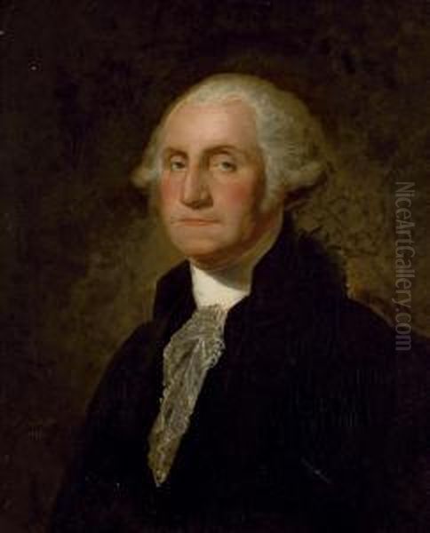 Portrait De George Washington, D'apres Gilbert Stuart Oil Painting by Ary Scheffer