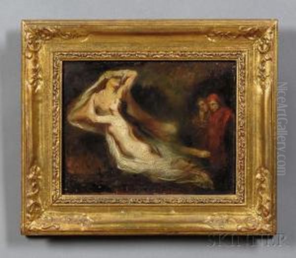 The Spirits Of Francesca De Rimini And Her Lover Appearing To Dante And Virgil In Hell Oil Painting by Ary Scheffer