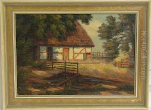 Bauernhaus Unter Baumen Oil Painting by Ary Scheffer