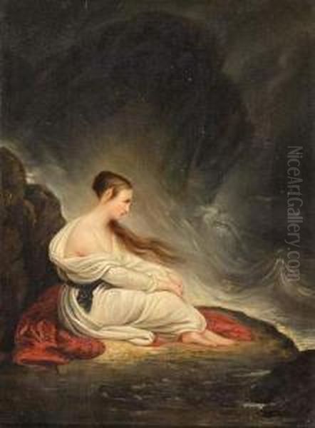 La Grece Sur Les Ruines De Missolonghi. Oil Painting by Ary Scheffer