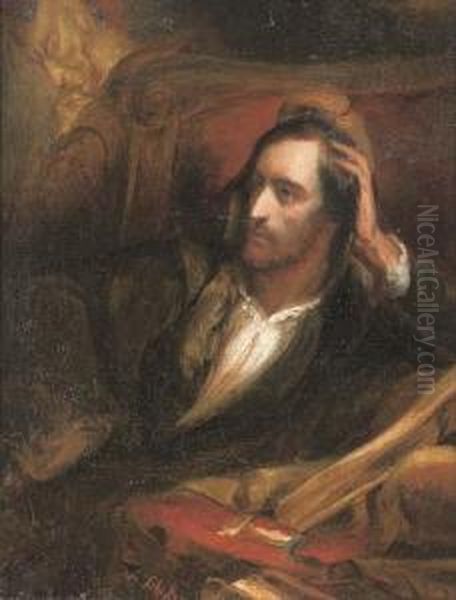 Faust In His Study Oil Painting by Ary Scheffer