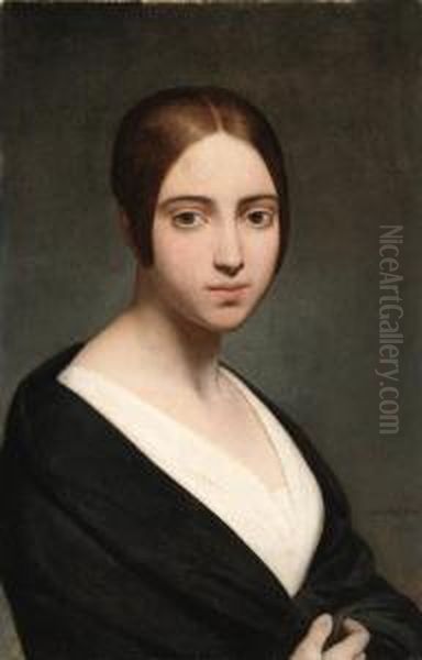 Portrait Of A Young Woman Oil Painting by Ary Scheffer