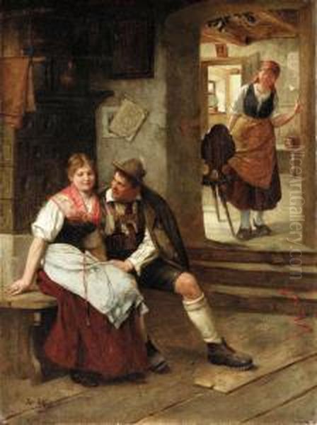 Courtship
Oil On Canvas Oil Painting by Robert Scheffer