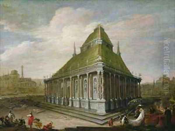 The Seven Wonders of the World The Mausoleum at Halicarnassus Oil Painting by Wilhelm Schubert van Ehrenberg