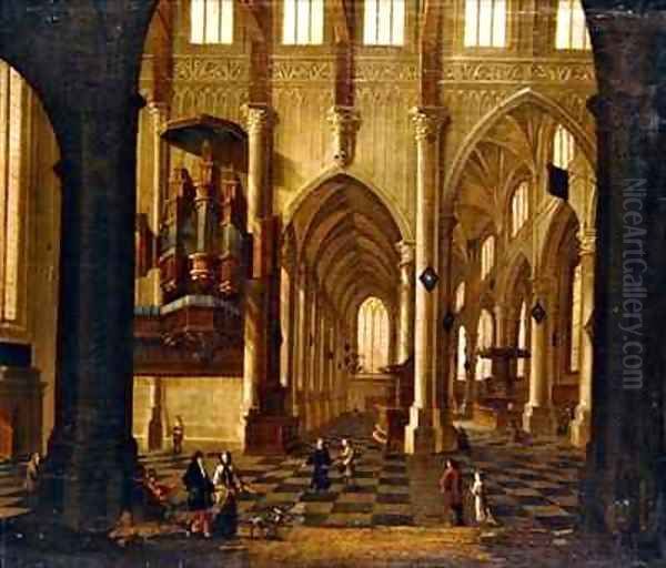 Church Interior Oil Painting by Wilhelm Schubert van Ehrenberg