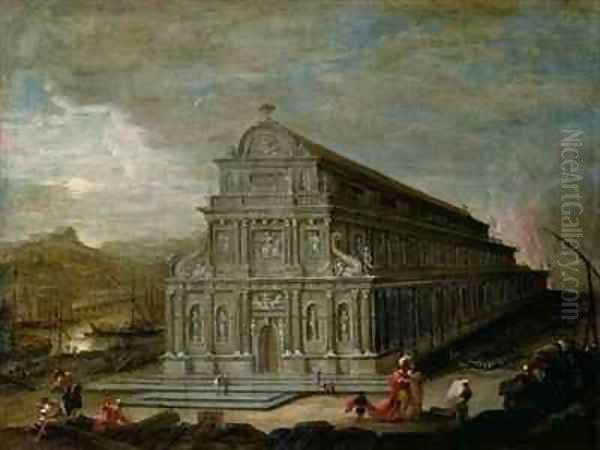 The Seven Wonders of the World The Temple of of Diana at Ephesus Oil Painting by Wilhelm Schubert van Ehrenberg