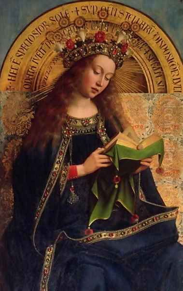 The Ghent Altarpiece The Virgin Mary 1432 Oil Painting by Hubert van Eyck