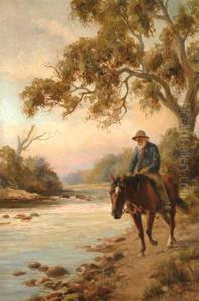 Man On Horseback Oil Painting by Jan Hendrik Scheltema