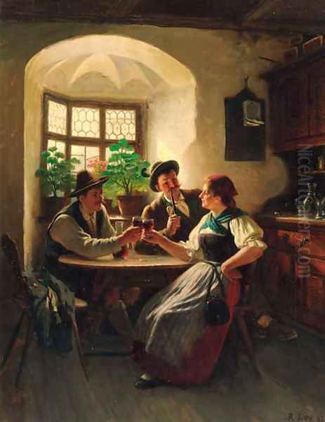 The toast Oil Painting by Rudolf Epp