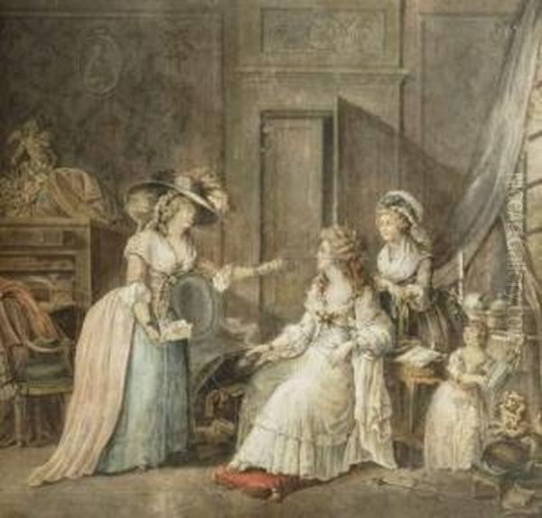 La Lecture De La Lettre Oil Painting by Johann Eleazar Schenau