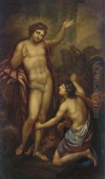 Apollo And Hyacinthus? Oil Painting by Johann Eleazar Schenau