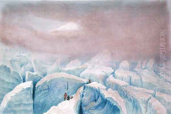 View of the Glacier des Bossons 1859 Oil Painting by Edward Thomas Coleman