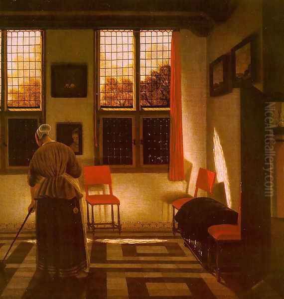 Room in a Dutch House Oil Painting by Pieter Janssens Elinga