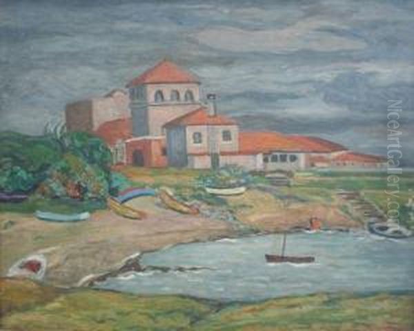 Casa De Punta Del Este Oil Painting by Dolcey Schenone Puig