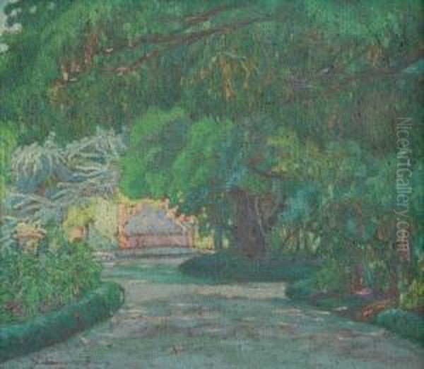 Parque Y Cochera De La Quinta De Castro Oil Painting by Dolcey Schenone Puig