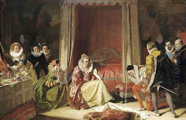 Queen Elizabeth discovers she is no longer young Oil Painting by Augustus Leopold Egg