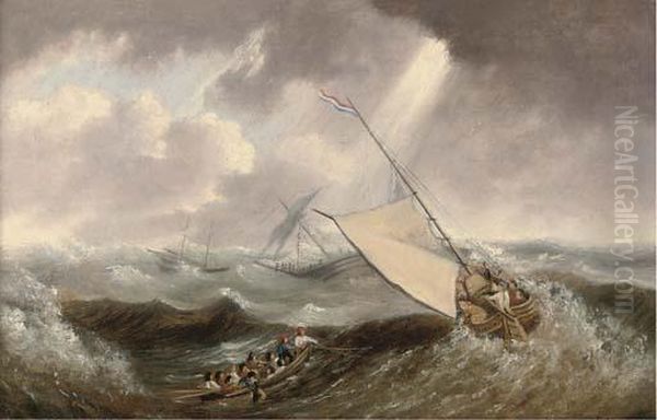 The Rescue Boat Oil Painting by John Christian Schetky