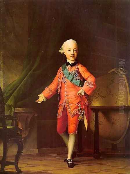 Grand Prince Pavel Petrovich in his Study 1766 Oil Painting by Vigilius Erichsen