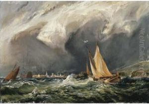 Squall Off The Dutch Coast Oil Painting by John Christian Schetky