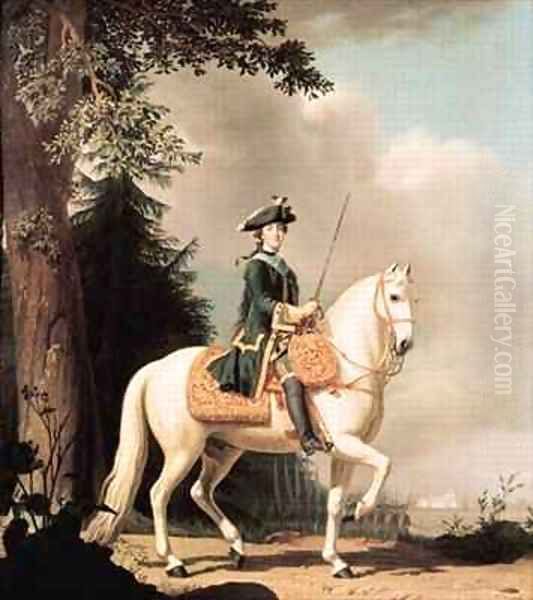 Equestrian Portrait of Catherine II the Great of Russia Oil Painting by Vigilius Erichsen