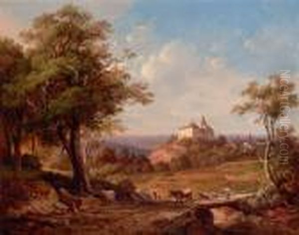 Schloss Kyburg Oil Painting by Wilhelm Rudolf Scheuchzer