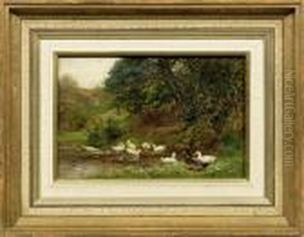 Enten Amweiher Oil Painting by Julius Scheurer