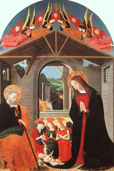 The Nativity 1400s Oil Painting by Maestro Esiguo