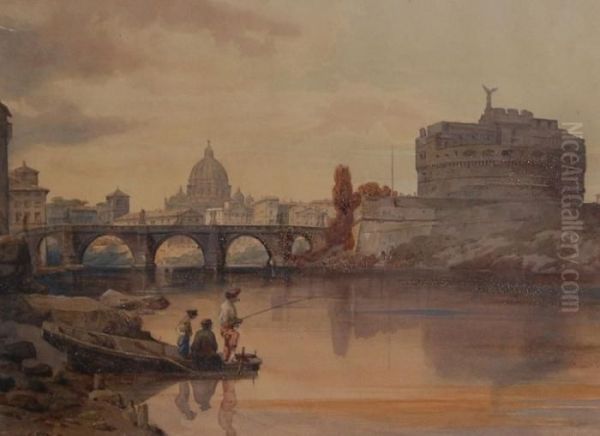 Pescatori Al Tevere Oil Painting by Federico Schianchi