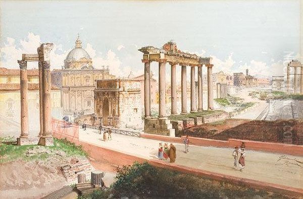 Roma, Il Foro Romano Oil Painting by Federico Schianchi