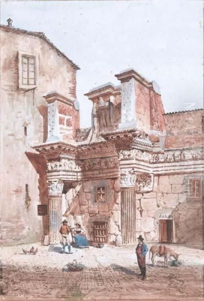 Roma, Le Colonnacce Al Foro Di Nerva Oil Painting by Federico Schianchi