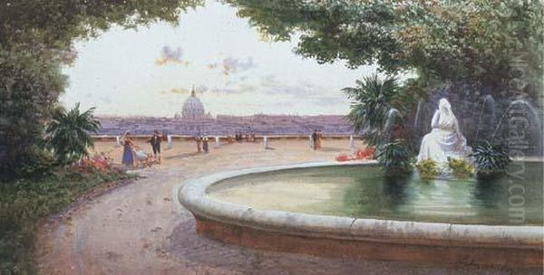 Roma Dal Pincio Oil Painting by Federico Schianchi