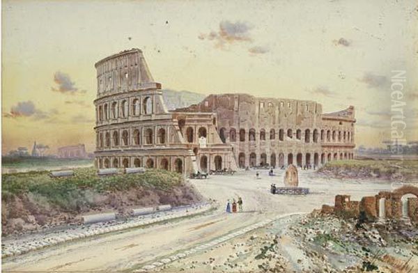 Veduta Del Colosseo Oil Painting by Federico Schianchi