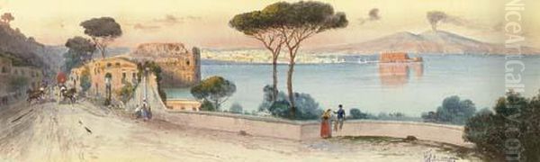 The Bay Of Naples Oil Painting by Federico Schianchi