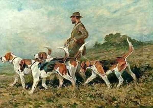 Hunting Exercise Oil Painting by John Emms